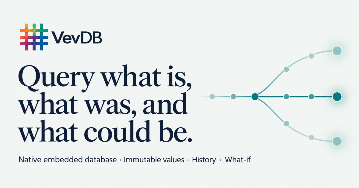 VevDB - Native embedded database for history and what-if state